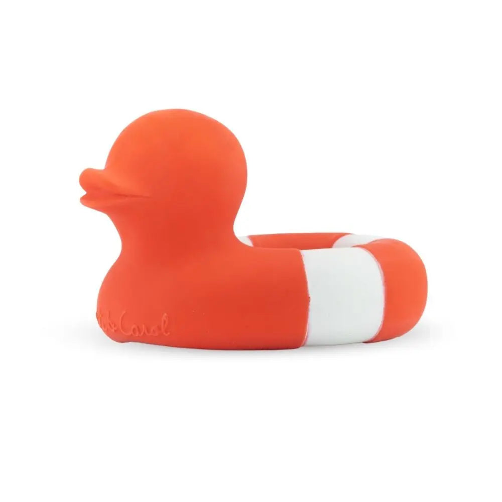 Oli Carol Natural Teether And Bath Toy Red Floatie Duck